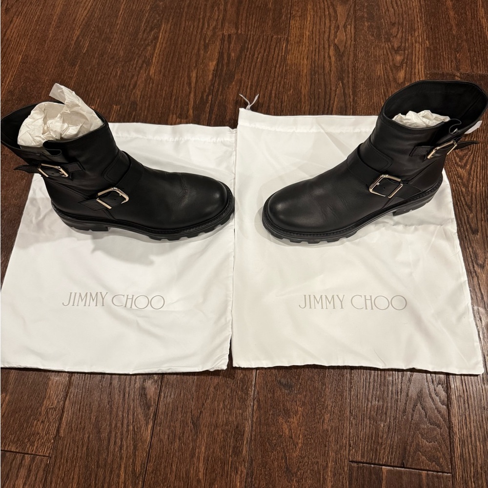 Jimmy Choo Youth II Black Leather Boots Women - Picture 4 of 13